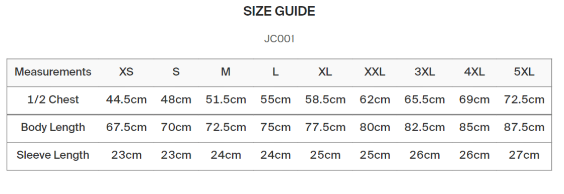Colton CC - LONG SLEEVE T-SHIRT -Navy - Size Guide